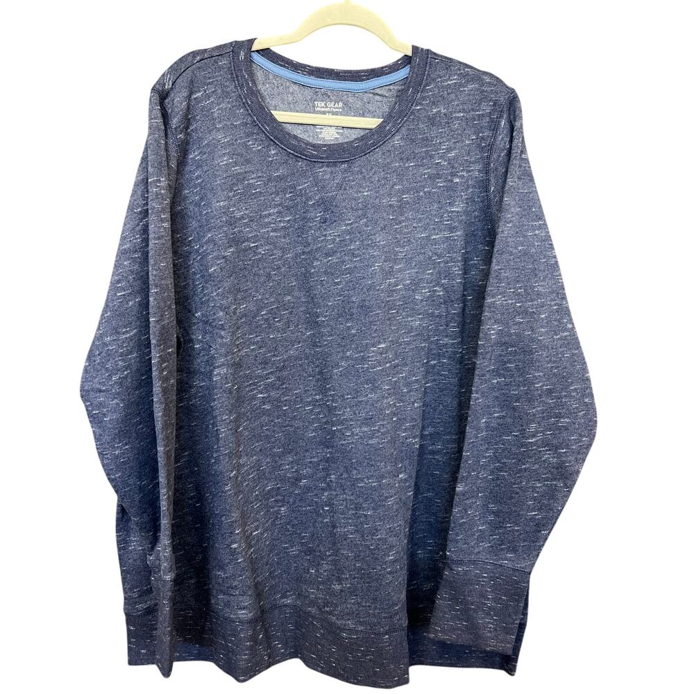 Tek Gear Heather Navy Crew Neck Sweatshirt Size 3XL